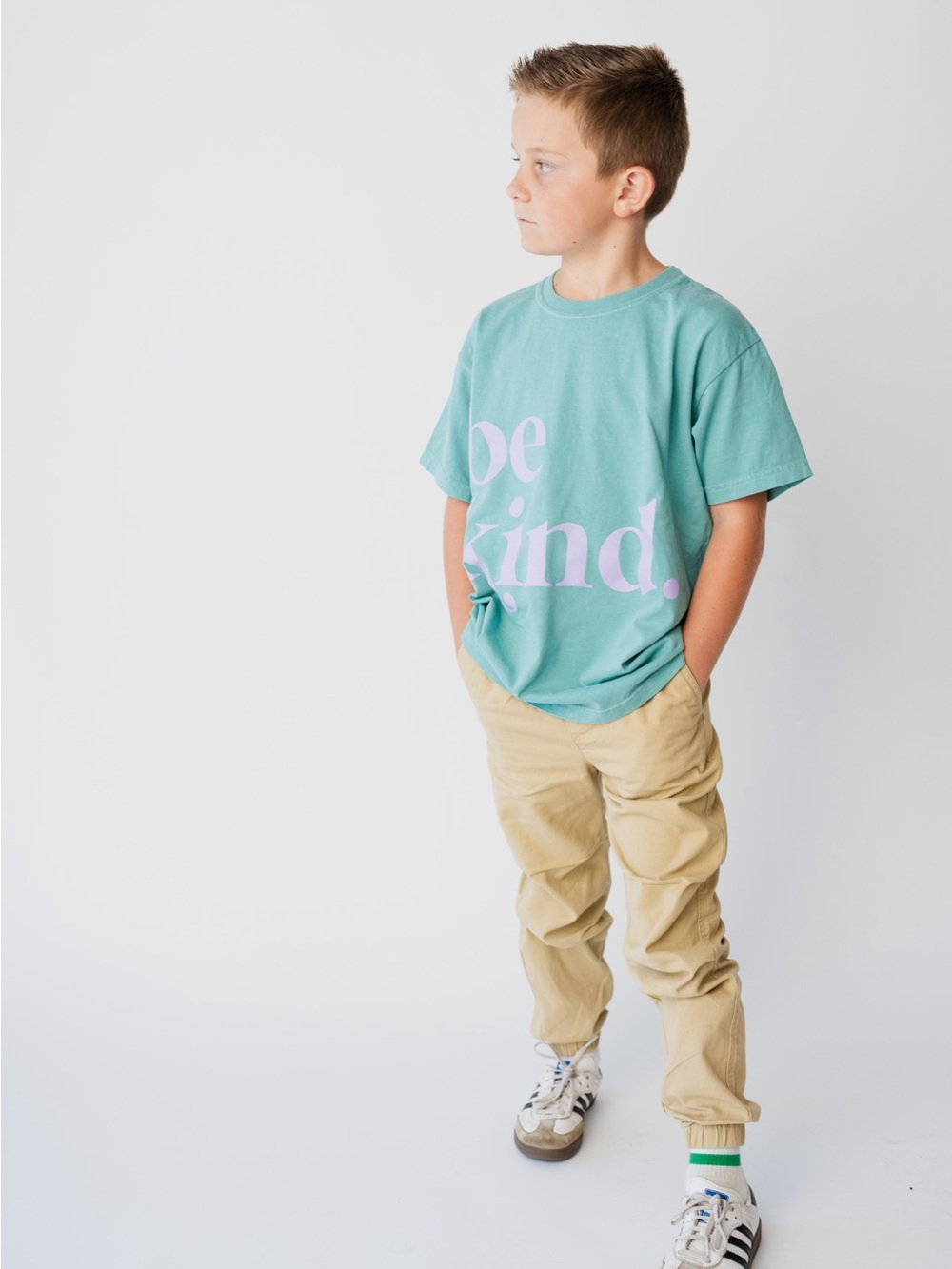 Kids 'Be Kind' Mint Green Graphic Tee